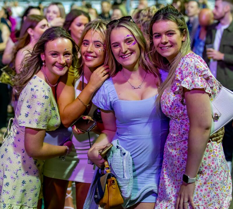 A group of woman dancing at Wolverhampton Racecourse 