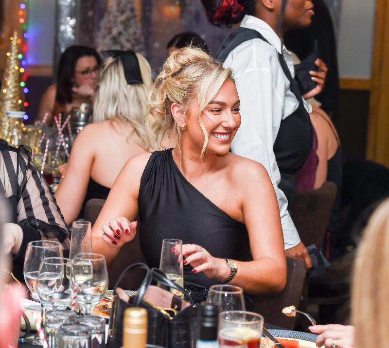 A young women enjoying herself at a party at Wolverhampton Racecourse