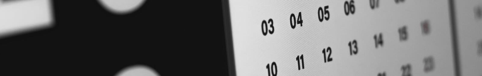 A close up of a calendar