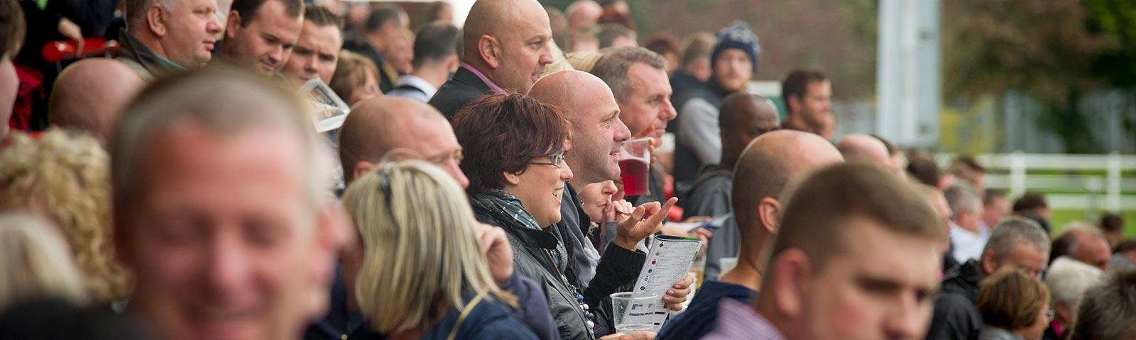 Crowds at Wolverhampton Racecourse.