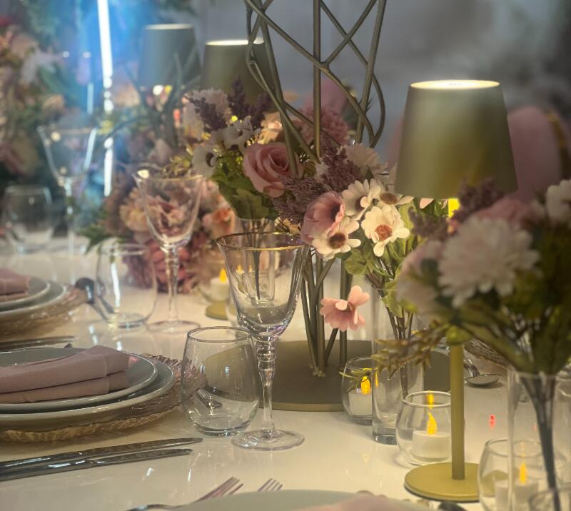 A table for a wedding at Wolverhampton Racecourse